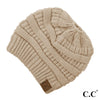 C.C Messy Bun Beanie - New Beige - Fan Sparkle