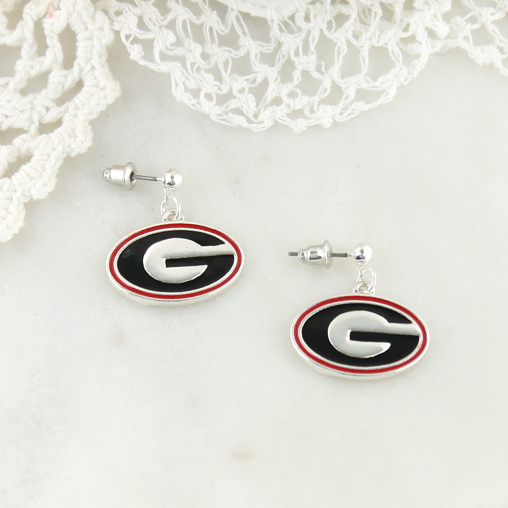 Georgia Enamel Logo Earrings