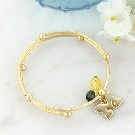 Michigan Matte Gold Logo Bracelet