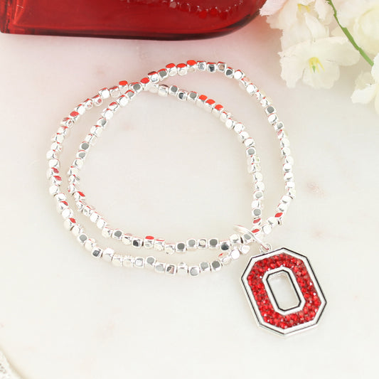 Ohio State Crystal Logo Stretch Bracelet