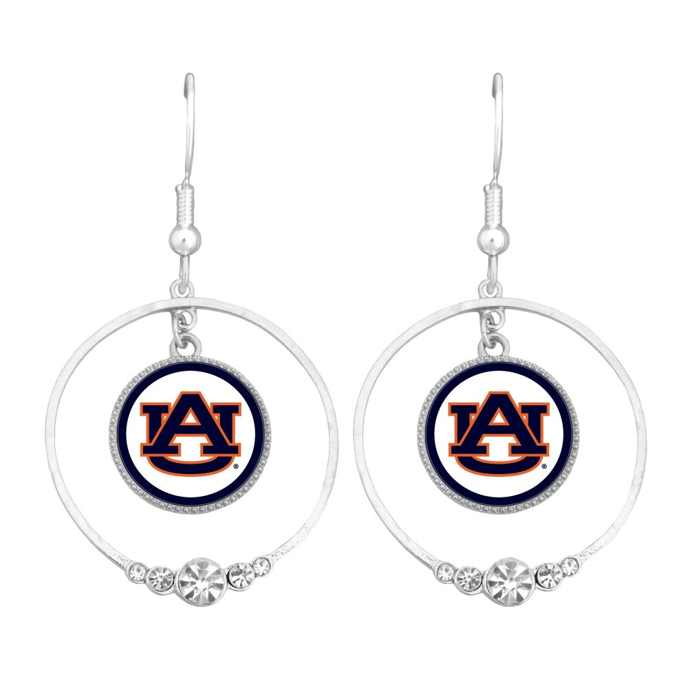 Auburn Double Hoop Earrings - Fan Sparkle