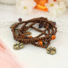 Clemson Wood Bead Stretch Necklace - Fan Sparkle
