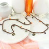 Clemson Wood Bead Stretch Necklace - Fan Sparkle