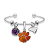 Clemson Multi Charm & Rhinestone Cuff Bracelet - Fan Sparkle