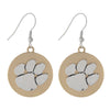 Clemson Two Tone Disc Earrings - Fan Sparkle