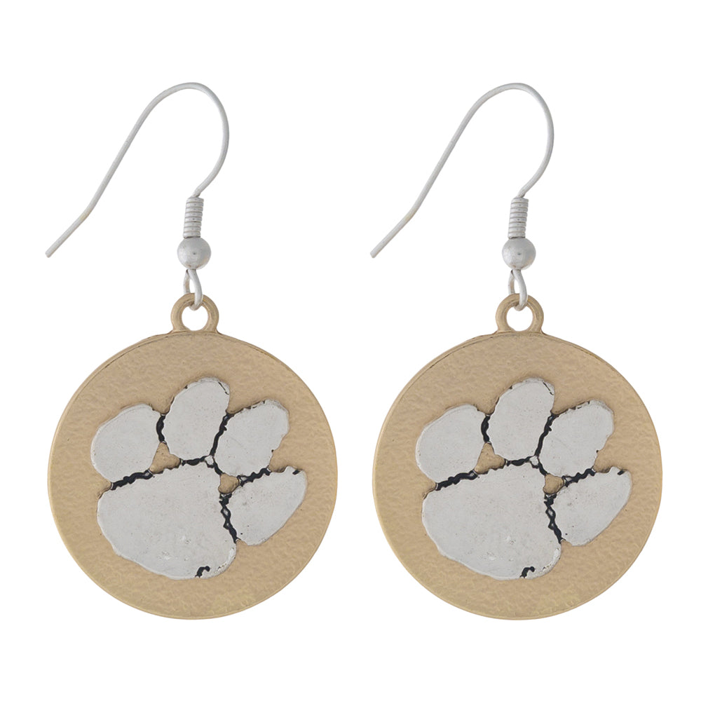 Clemson Two Tone Disc Earrings - Fan Sparkle