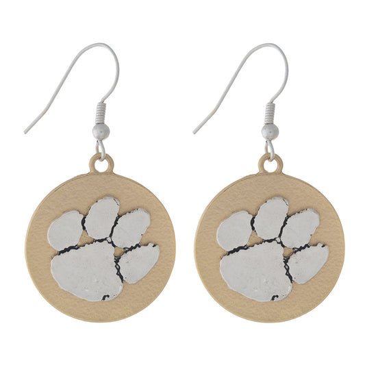 Clemson Two Tone Disc Earrings - Fan Sparkle