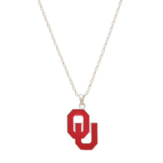 Oklahoma Logo Necklace - Fan Sparkle