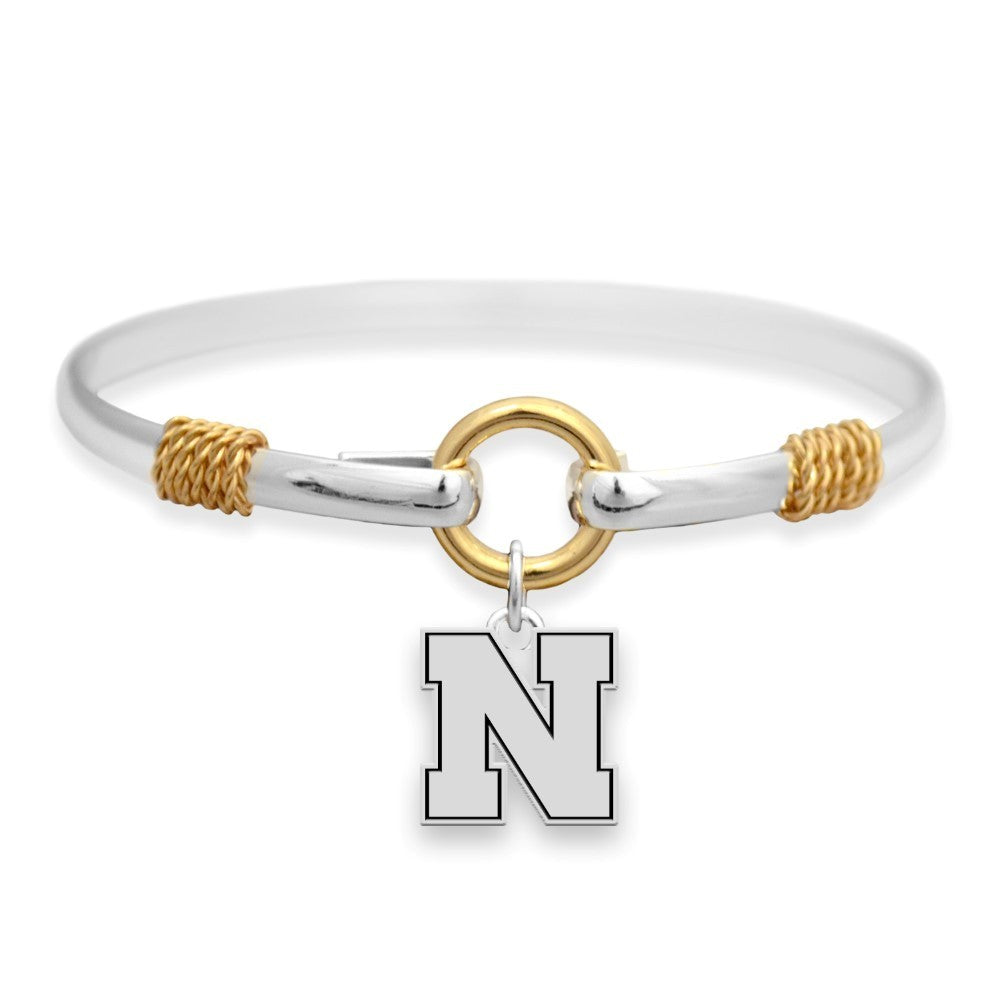 Nebraska Logo Bangle Bracelet - Fan Sparkle