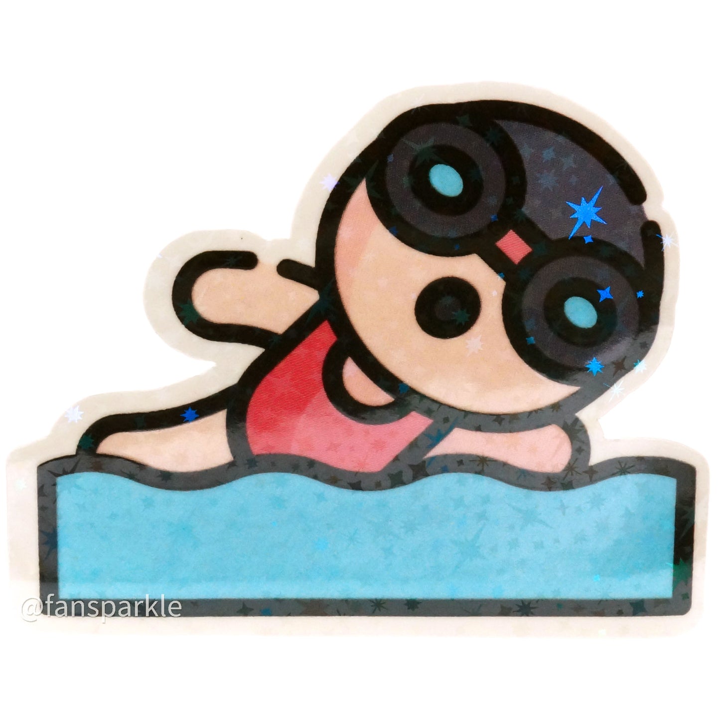Cute Freestyle Swimmer Sticker - Fan Sparkle