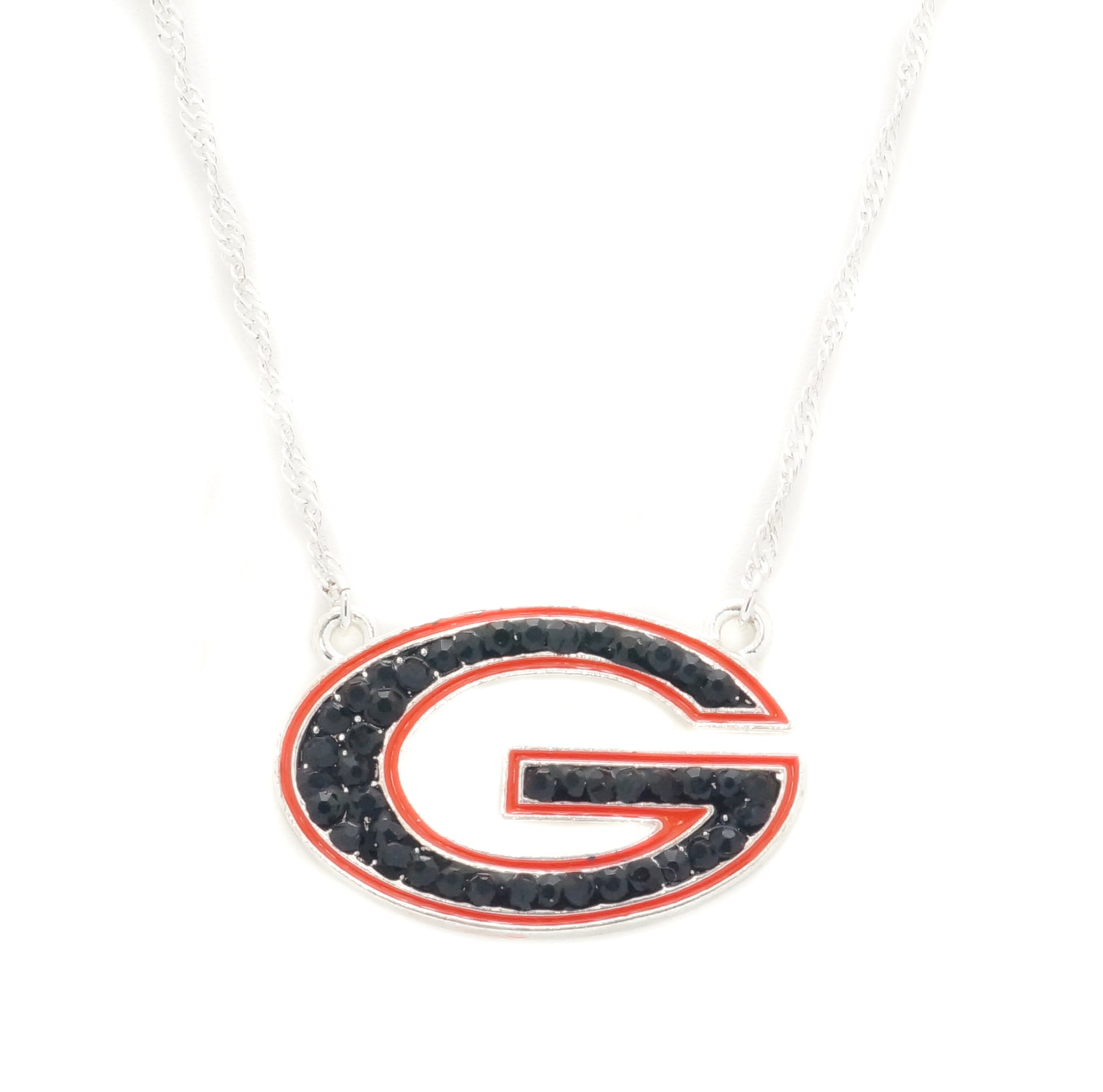 Georgia Rhinestone Crystal Logo Necklace - Fan Sparkle