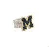 Michigan Rhinestone Crystal Stretch Ring - Fan Sparkle