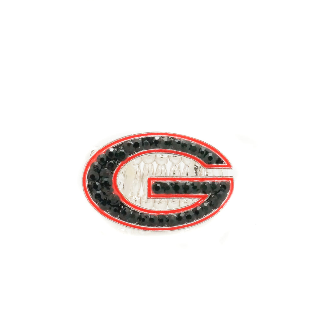 Georgia "G" Rhinestone Crystal Stretch Ring - Fan Sparkle