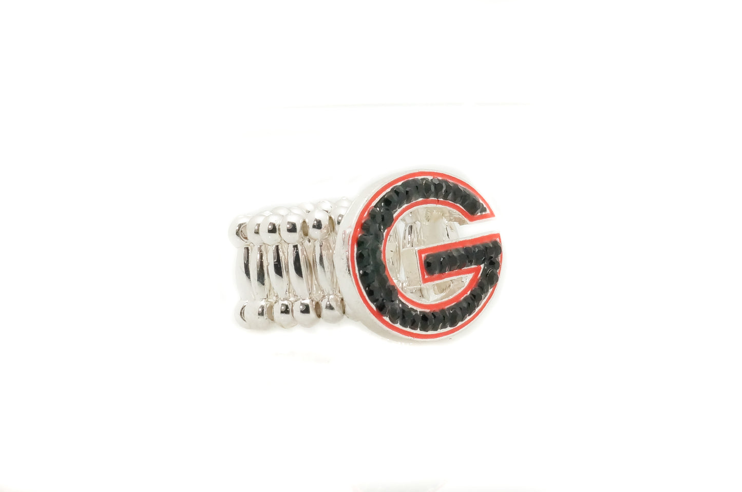 Georgia "G" Rhinestone Crystal Stretch Ring - Fan Sparkle