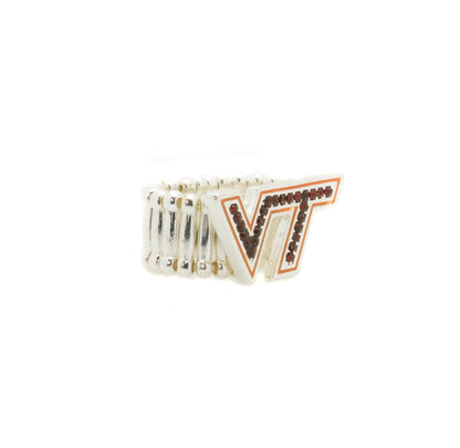 Virginia Tech Rhinestone Crystal Stretch Ring - Fan Sparkle