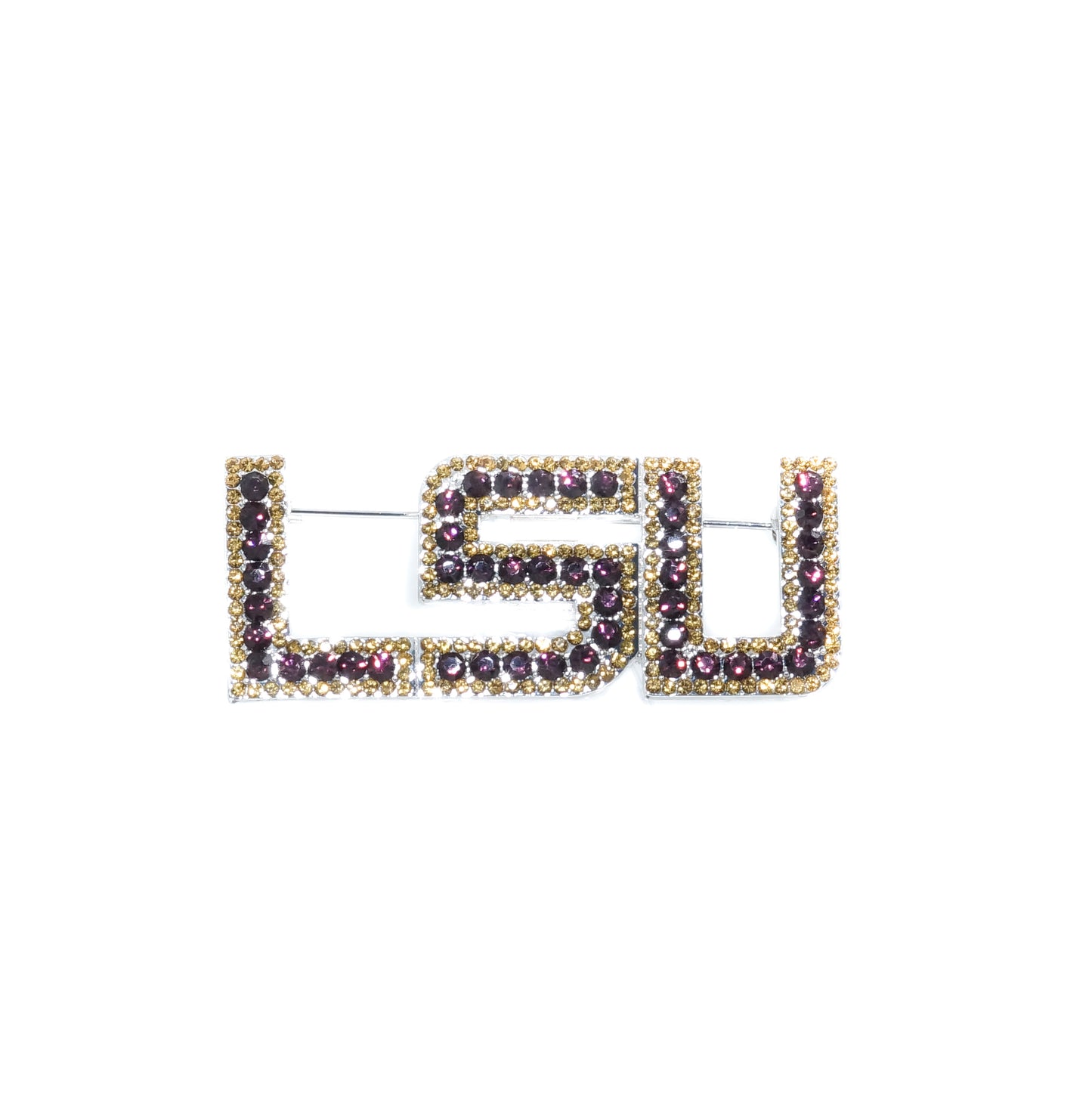 LSU Rhinestone Crystal Pin - Fan Sparkle
