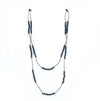 Black Crystal & Vintage Bead Stretch Necklace - Fan Sparkle