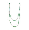 Green Crystal & Vintage Bead Stretch Necklace - Fan Sparkle