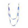 Royal Blue Crystal & Vintage Bead Stretch Necklace - Fan Sparkle