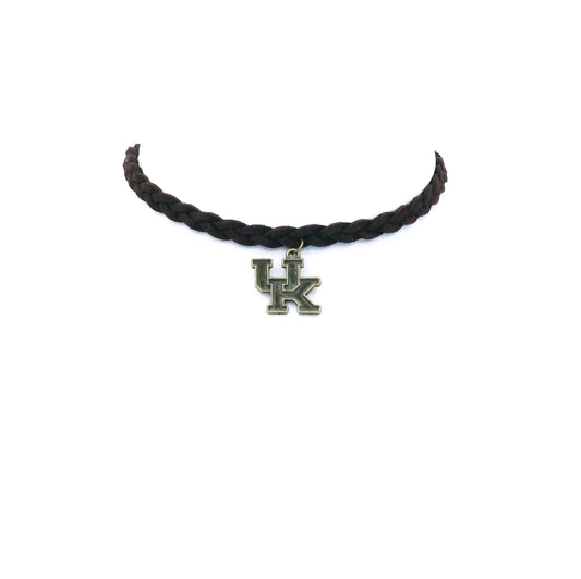 Kentucky Braided Suede Choker - Fan Sparkle