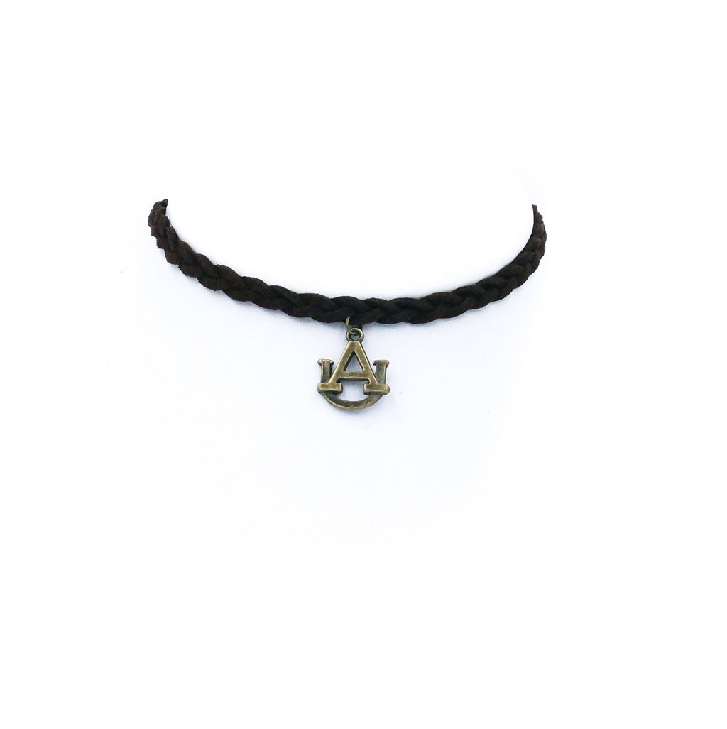 Auburn Braided Suede Choker - Fan Sparkle