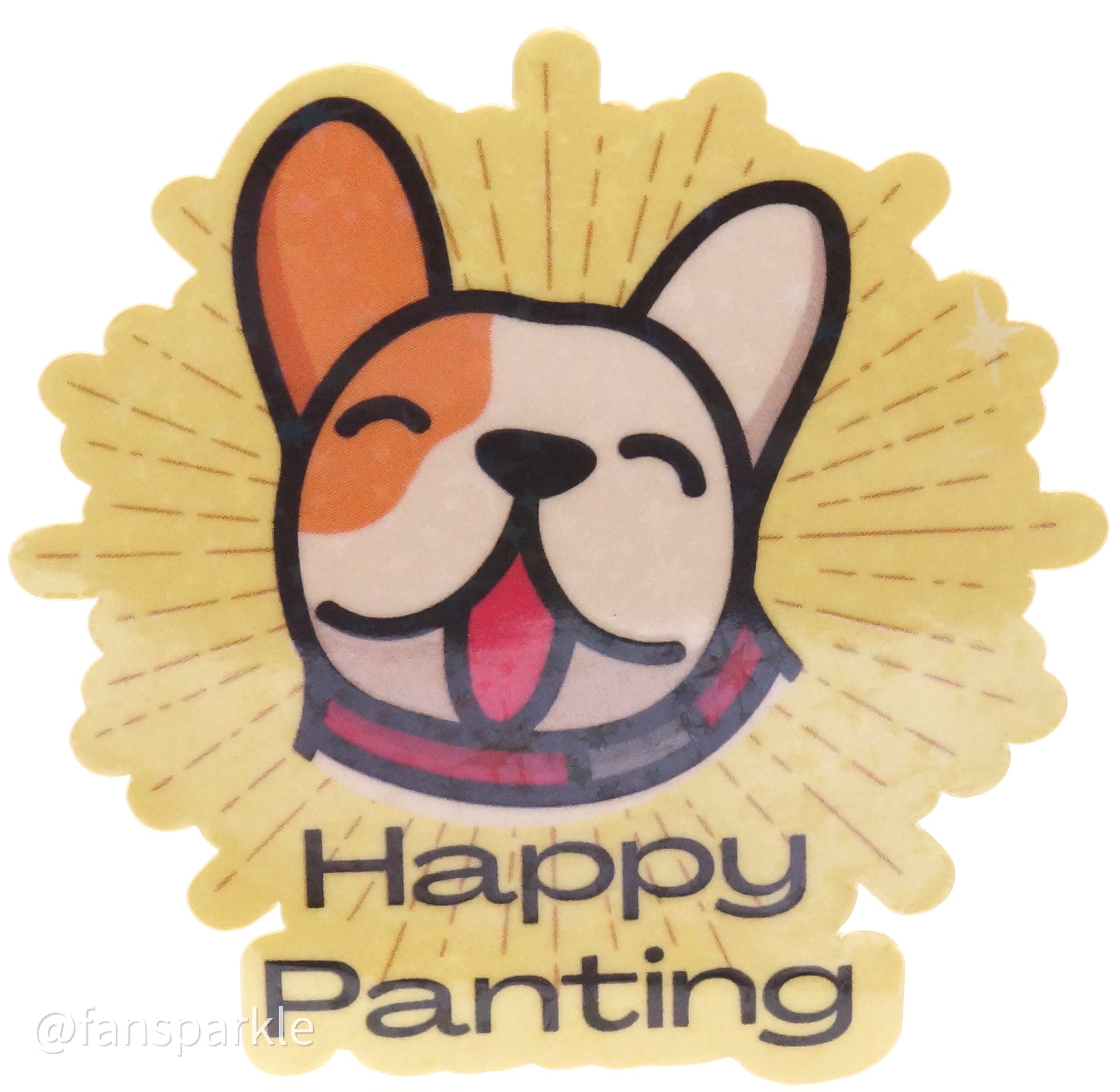 Happy Panting Sticker - Fan Sparkle
