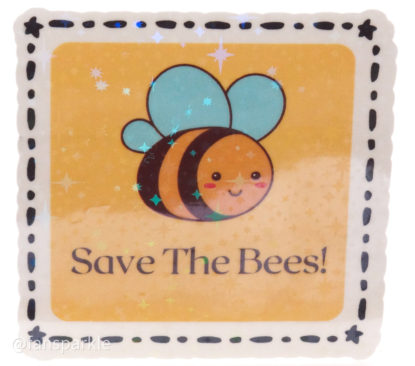 Save The Bees Sticker - Fan Sparkle