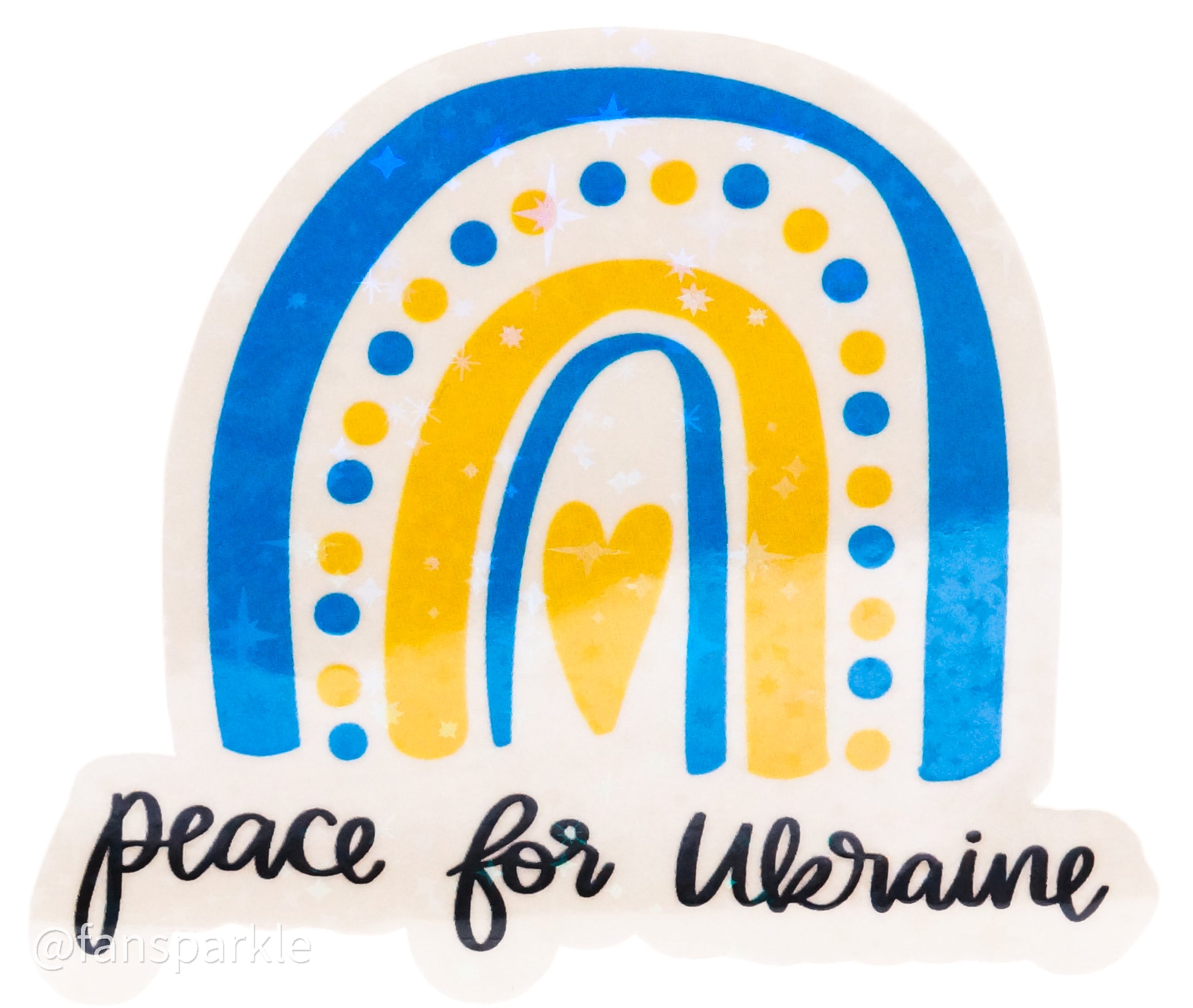 Peace For Ukraine Sticker - Fan Sparkle