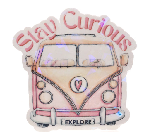 Stay Curious Sticker - Fan Sparkle
