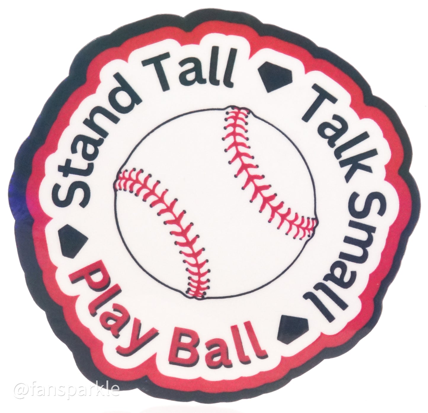 Stand Tall Talk Small Play Ball Sticker - Fan Sparkle