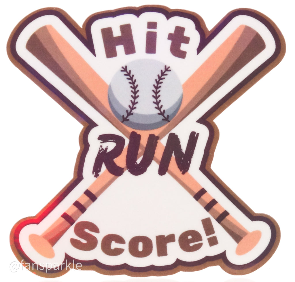 Hit Run Score Sticker - Fan Sparkle