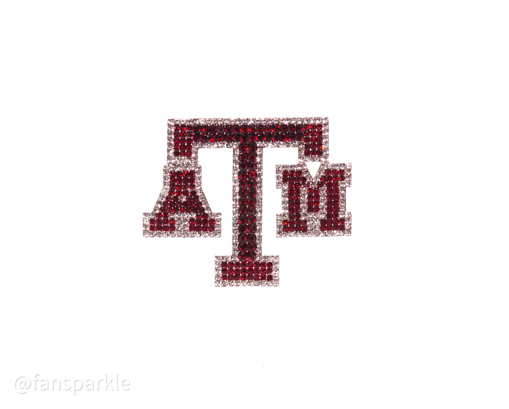Texas A&M Rhinestone Crystal Pin - Fan Sparkle