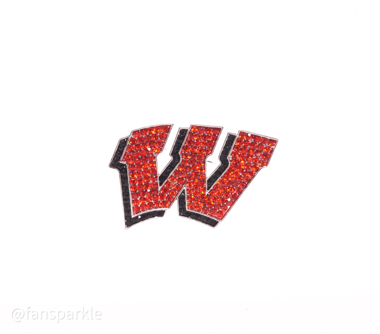 Wisconsin Rhinestone Crystal Pin - Fan Sparkle