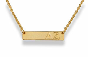 Delta Zeta Bar Necklace - Fan Sparkle