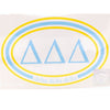Delta Delta Delta Oval Sticker - Fan Sparkle