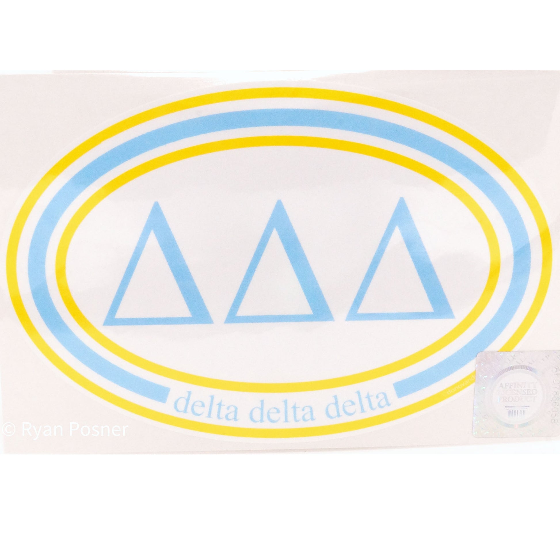 Delta Delta Delta Oval Sticker - Fan Sparkle