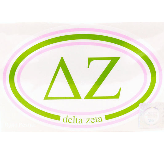 Delta Zeta Oval Sticker - Fan Sparkle