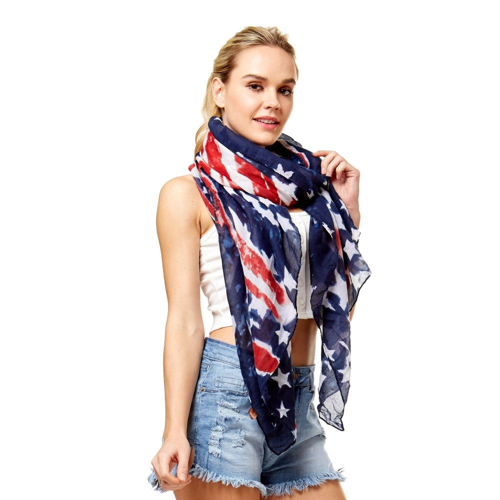Distressed USA Scarf - Fan Sparkle