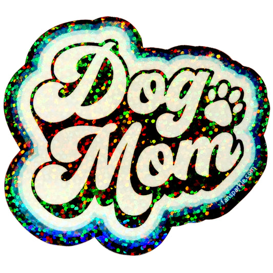Retro Dog Mom Sticker - Fan Sparkle