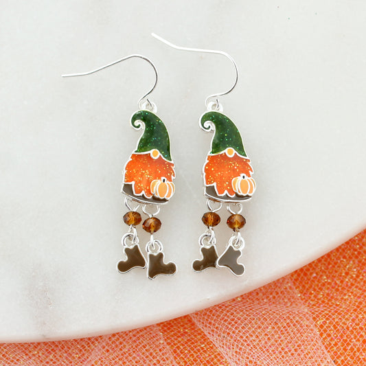 Dangle Leg Fall Gnome Earrings