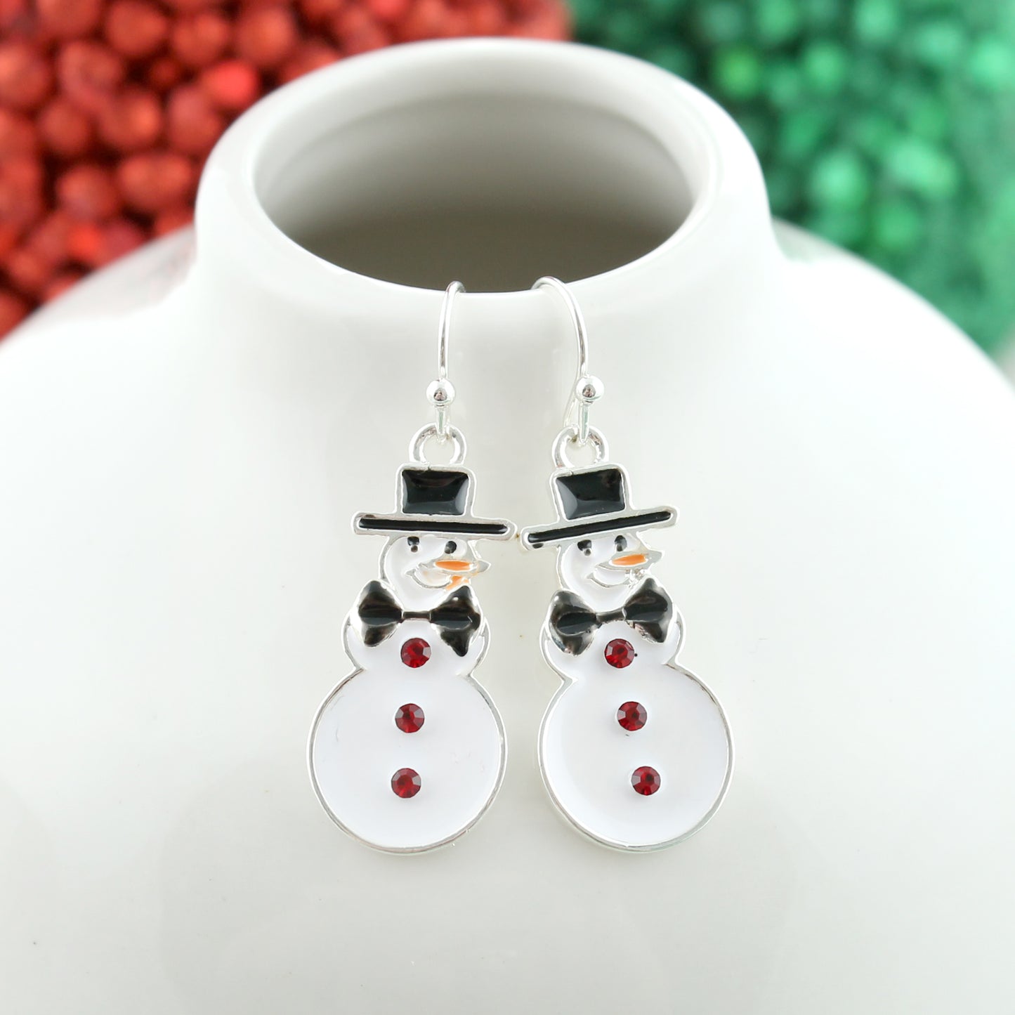 Rustic Snowman Christmas Earrings