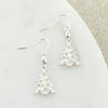 White Filigree Christmas Tree Earrings
