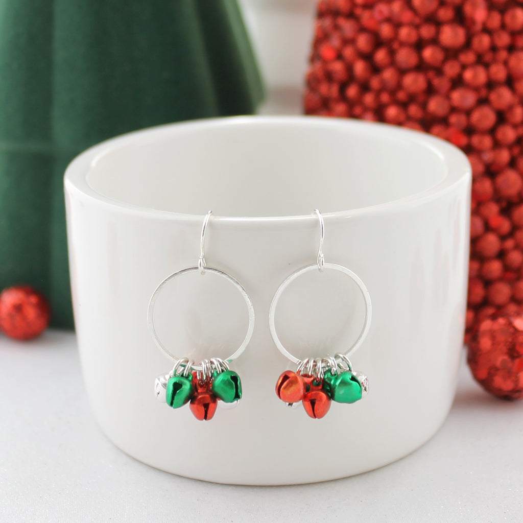 Christmas Jingle Bell Hoop Earrings