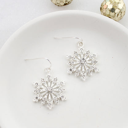 Crystal Snowflake Christmas Earrings