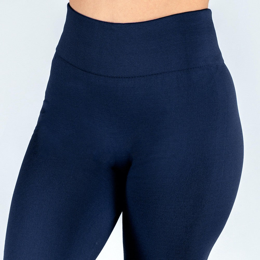 Navy Fleece Lined Leggings - Fan Sparkle