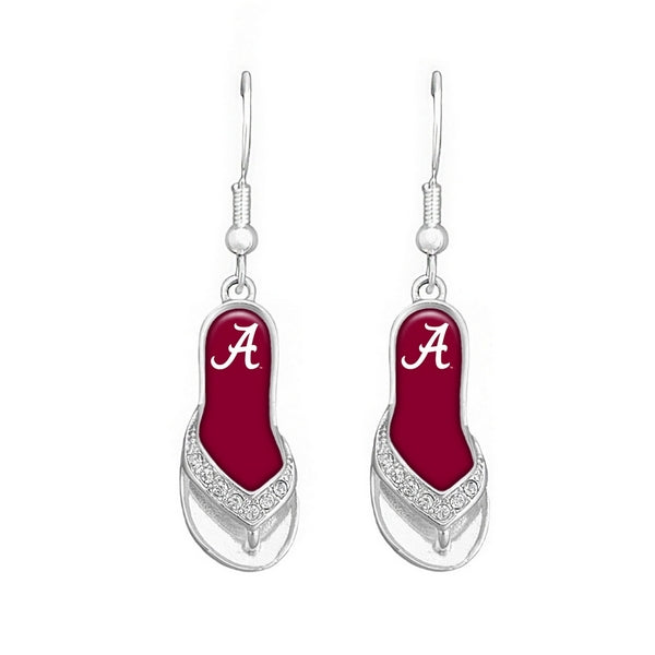 Alabama Rhinestone Flip Flop Earrings - Fan Sparkle