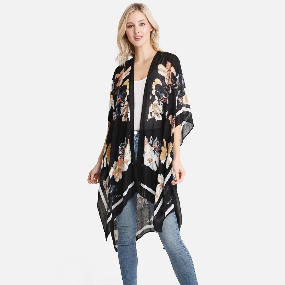 Floral Print Kimono - Fan Sparkle