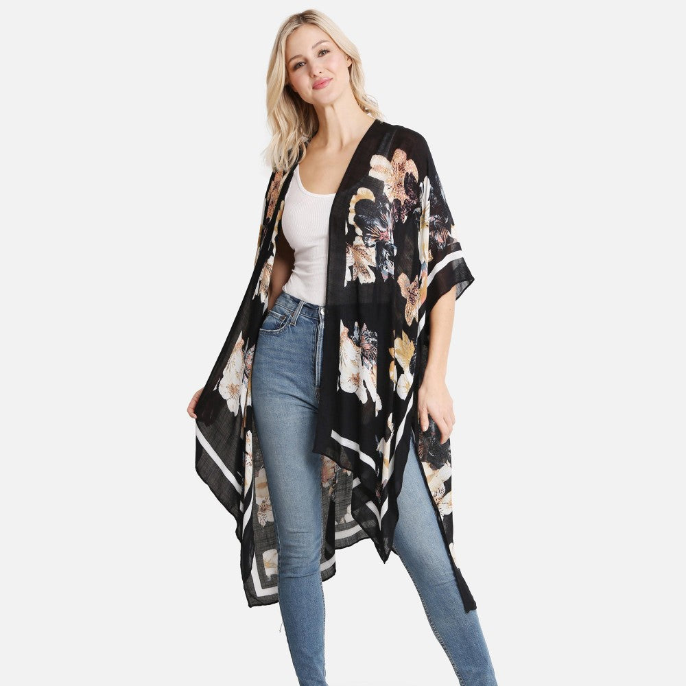 Floral Print Kimono - Fan Sparkle