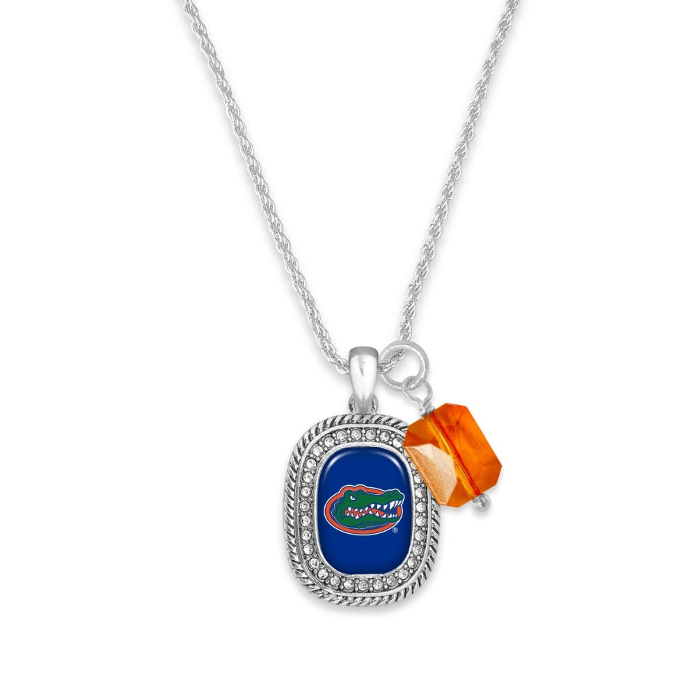 Florida Rhinestone Charm & Crystal Necklace - Fan Sparkle