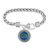 Florida Silver Braided Rhinestone Logo Bracelet - Fan Sparkle
